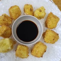 Fried tofu at Vo Uu Chay in Hanoi
