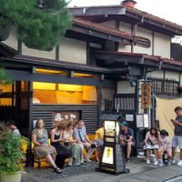 Exterior during dinner rush. Come before 6 to get in rather than wait at Suzuya in Takayama