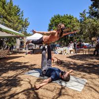 Acroyoga at the Vegan Shop-Up and Revolution Kitchen. at Revolution Vegan Kitchen in Austin