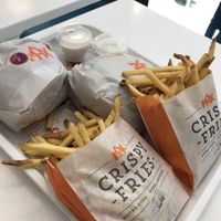 Vegan burgers with fries and vegan mayo! 🤤 at MAX in Copenhagen