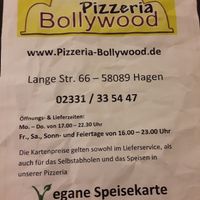Vegan Menu at Pizzeria Bollywood in Hagen