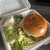 Bacon ranch burger with Caesar saladd  at Hearts Choices - NorthEast in Calgary