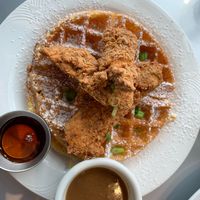 Waffle and chick’un at Hearts Choices - NorthEast in Calgary
