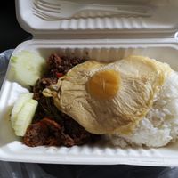 Topped with a fried "egg" at Hearts Choices - NorthEast in Calgary