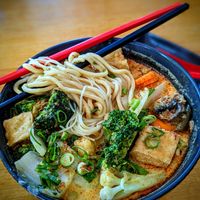 Vegan Laksa (with no bean sprouts or fried garlic) at CHOW in Darwin