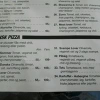 Part of vegan menu in Danish at Vegetalia in Copenhagen