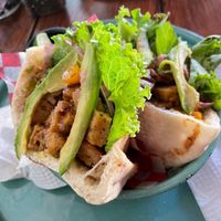 Seitan Almondcheeze Avocado Pide at Fresco Habito in Playa Del Carmen