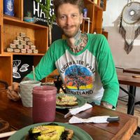 Happy to eat here! at Fresco Habito in Playa Del Carmen