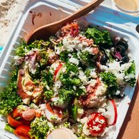 “Build your own salad” TO GO!!! Lovely!!!  at Fresco Habito in Playa Del Carmen