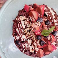 cacao waffles   at Fresco Habito in Playa Del Carmen