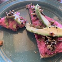 Beet toast at Fresco Habito in Playa Del Carmen