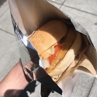 Crispy chicken sandwich  at Vegan Picnic in San Francisco