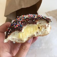 Bavarian filled donut - not worth the $5 at Vegan Picnic in San Francisco