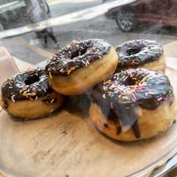 Chocolate donuts  at Vegan Picnic in San Francisco