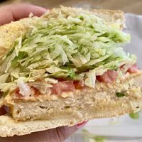 Chicken sandwich  at Vegan Picnic in San Francisco