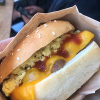 Breakfast burger  at Vegan Picnic in San Francisco