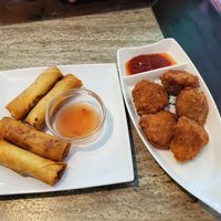 Spring rolls and chik'n nuggets. Deli!! at Loving Heart in Clermont