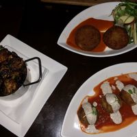 I tried the crabless cakes, the tofu meatballs and the Brussel sprouts, which weren’t on the vegan menu but were able to be veganized.  Just ask your server!  All were delicious! at Wynn Hotel - La Cave in Las Vegas