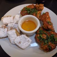 seitan chicken and beignets at Bronze Cafe in Las Vegas