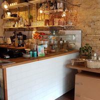 An open kitchen and counter. at By-Kees in Heerenveen