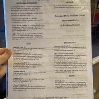 Menu at Pierogi Mountain in Columbus