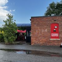 View from the parking lot. I circled the block several times before seeing it…🤷‍♀️  at Pierogi Mountain in Columbus