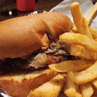 Seitan schnitzel sandwich at Pierogi Mountain in Columbus