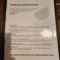 Clearly labeled vegan options at Pierogi Mountain in Columbus