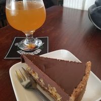 Chocolate cheesecake at Pepperland Bar in Santiago