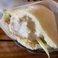 Pita sandwich hummus at Falafel Bar in Tamarindo