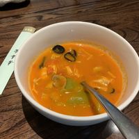 Tofu skin, veg & tomato soupp  at Jinglianju Vegetarian in Hangzhou