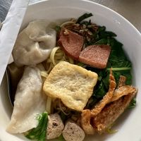 Noodles, dumplings and mock meat   at Kang Le Restaurant in Siem Reap