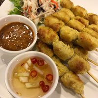 ";chicken"; satay  at Yo Vegan in Phuket