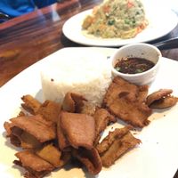 Fried Pork w rice appetizer  at Yo Vegan in Phuket