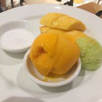 Mango Sticky Rice with mango ice-cream! at Yo Vegan in Phuket