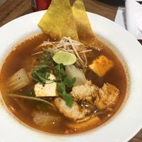 Spicy noodle soup. Delicious but I could take more spice!  at Yo Vegan in Phuket