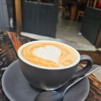 Almond milk latte at Earthy Eats in Launceston