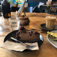 Vegan raw black Forrest cake  at Earthy Eats in Launceston