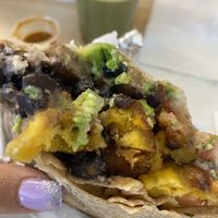 Plantain burrito  at Oasis Vegetarian Cafe in Riverside