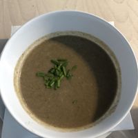 mushroom cream soup at Die Küche in Brno