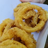 Onion rings at Robertson's Chips Away in Whitby