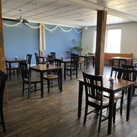 Inside seating - upstairs in a historic 1919 building  at Mockingbird Cafe & Bakery in Christiansburg