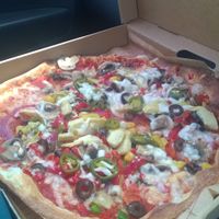 Vegan pizza with toppings galore  at Mod Pizza in Gateshead