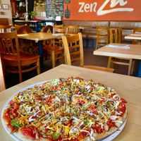 Vegan cheese burger ‘za  at Zen'za Pizzeria in London