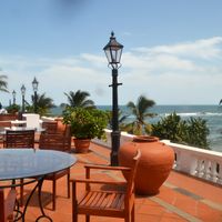 The view outside at The Poya Day Vegan Buffet in Mount Lavinia