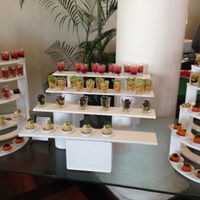 Tasty things in shot glasses at The Poya Day Vegan Buffet in Mount Lavinia