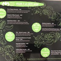Regular Vegan A La Carte Menu at The Poya Day Vegan Buffet in Mount Lavinia