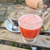 Juice of the day and an americano at The Food for Real in Lisbon