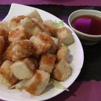 Agedashi Tofu with tempura sauce appetizer at Grace Japanese Sushi in Ocala