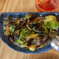 Roasted Brussels Sprouts with lemon and maple (to die for) at Assaggini in Mornington
